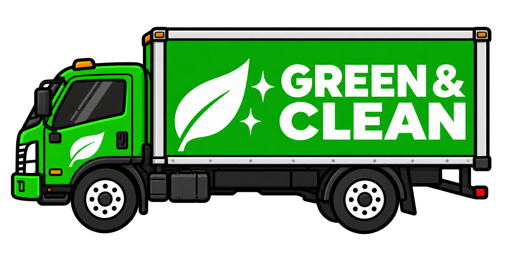 Green and Clean Landscaping service truck