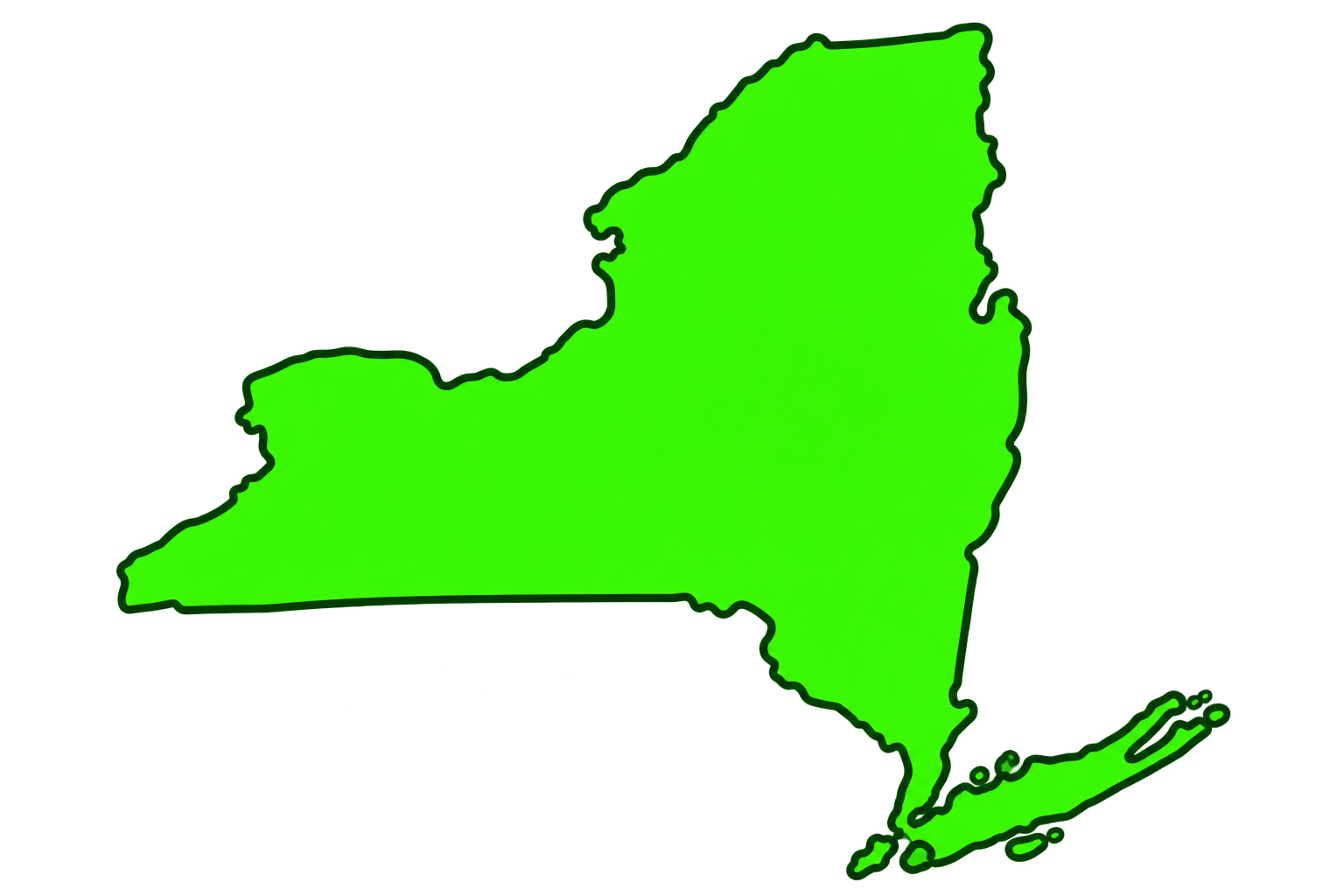 Simple map of New York State and Long Island